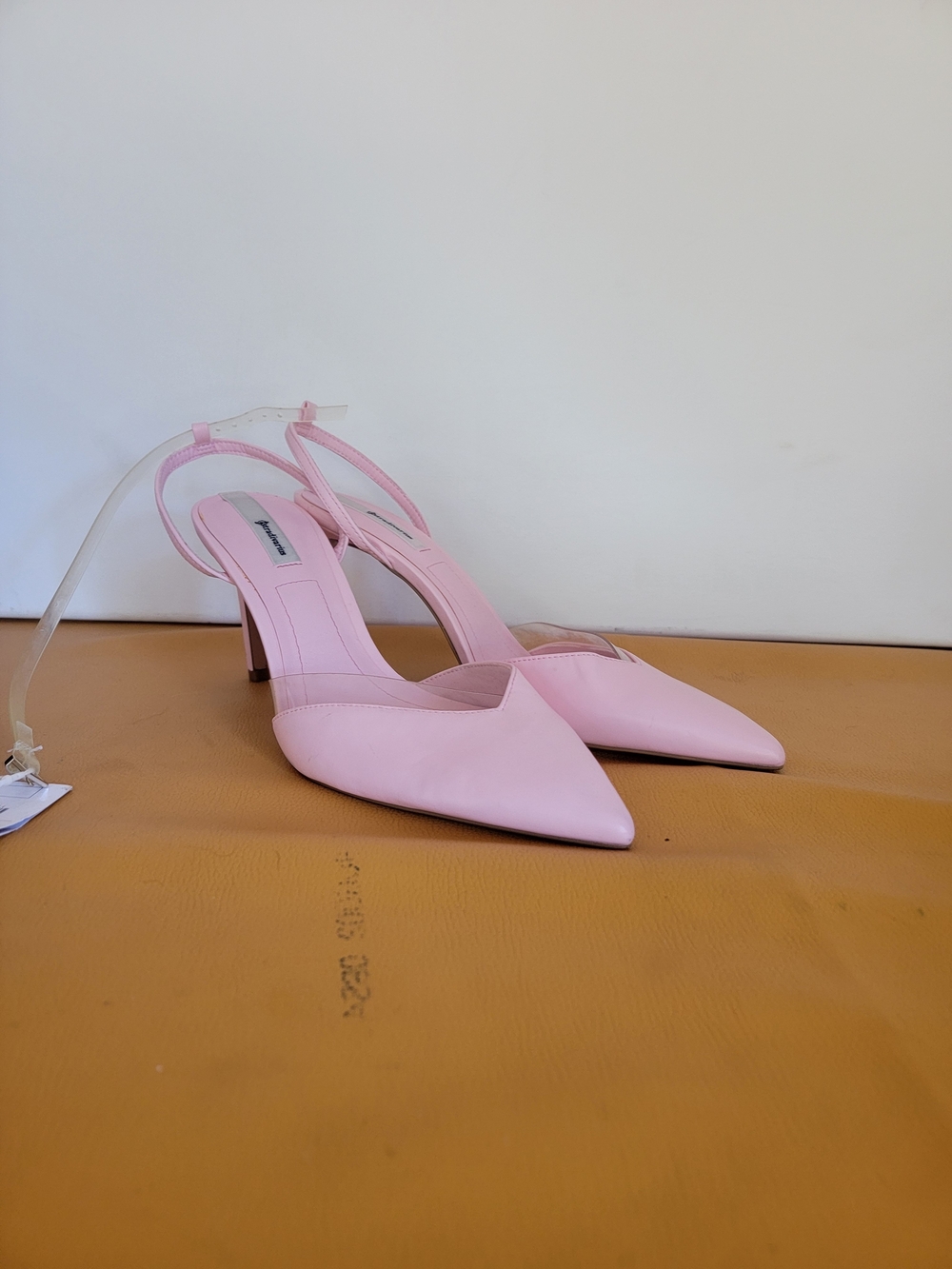 stradivarius Pink Pointed Slingback Heels